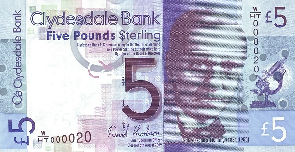SCOTLAND 5 Pounds 2009 Pick 229I collectible banknote