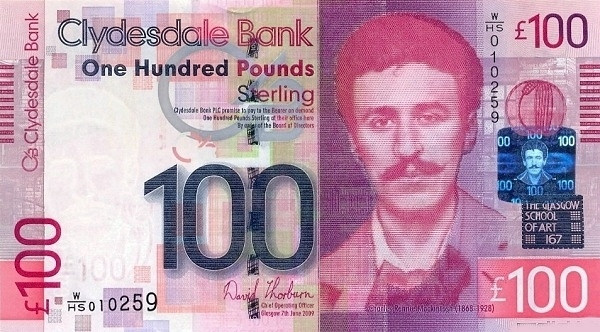 SCOTLAND 100 Pounds 2009 Pick 229M collectible banknote