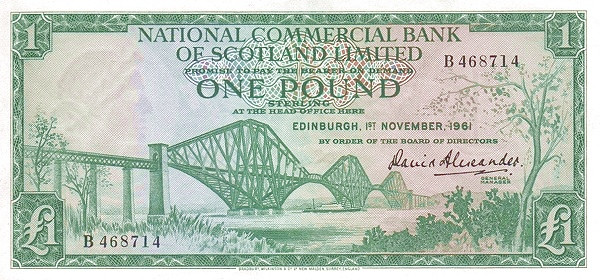 SCOTLAND 1 Pound 1961 Pick 269 collectible banknote