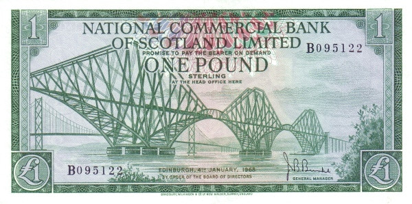 SCOTLAND 1 Pound 1968 Pick 274 collectible banknote