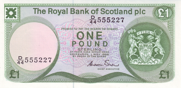 SCOTLAND 1 Pound 1986 Pick 341A collectible banknote