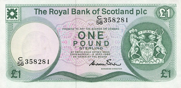 SCOTLAND 1 Pound 1982 Pick 341 collectible banknote