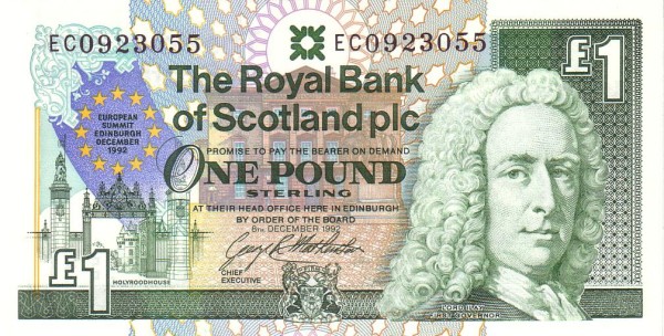 SCOTLAND 1 Pound 1992 Pick 356 collectible banknote