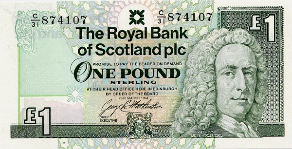 SCOTLAND 1 Pound 1994 Pick 357 collectible banknote