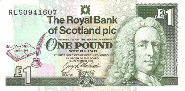 SCOTLAND 1 Pound 1994 Pick 358 collectible banknote