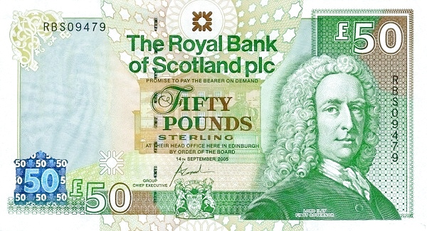 SCOTLAND 50 Pounds 2005 Pick 366 collectible banknote