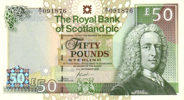 SCOTLAND 50 Pounds 2005 Pick 367 collectible banknote