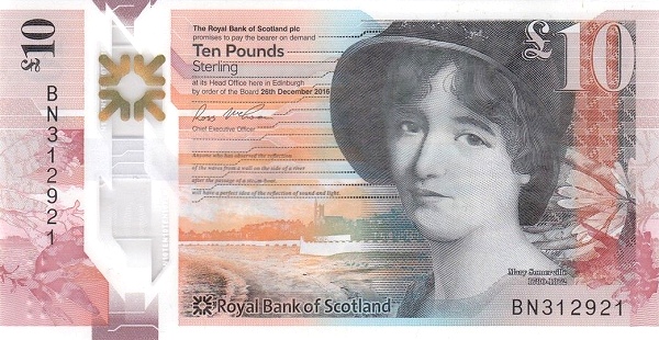 SCOTLAND 10 Pounds 2016 Pick 371 collectible banknote