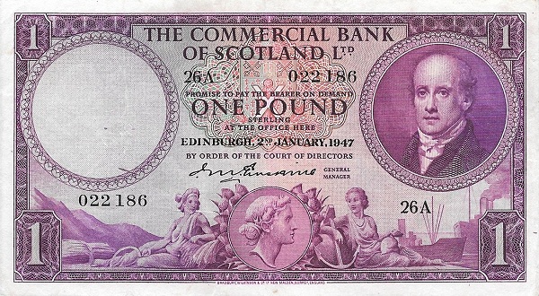 SCOTLAND 1 Pound 1953 Pick S332 collectible banknote