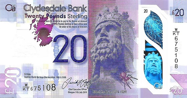 SCOTLAND 20 Pounds 2019 Pick 229R collectible banknote