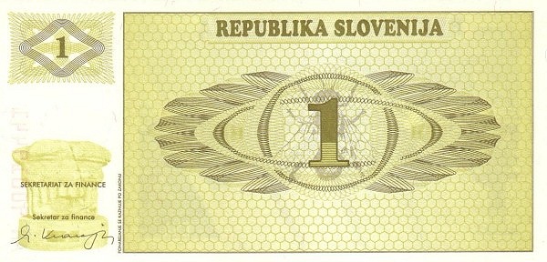 SLOVENIA 1 Tolar 1990 Pick 1