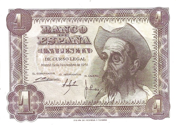 SPAIN 1 Peseta 1951 Pick 139