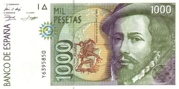 SPAIN 1000 Pesetas 1992 Pick 163 collectible banknote