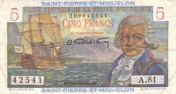 SAINT PIERRE & MIQUELON 5 Francs 1950 Pick 22