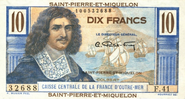 SAINT PIERRE & MIQUELON 10 Francs 1950 Pick 23