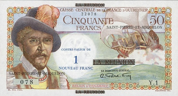 SAINT PIERRE & MIQUELON 1 Nouveau 1960 Pick 30 collectible banknote