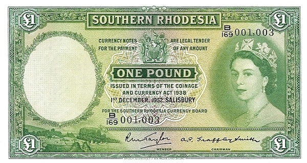 SOUTHERN RHODESIA 1 Pound 1952 Pick 13