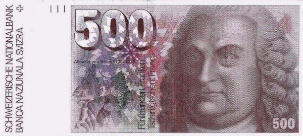 SWITZERLAND 500 Franken 1976 Pick 58 collectible banknote