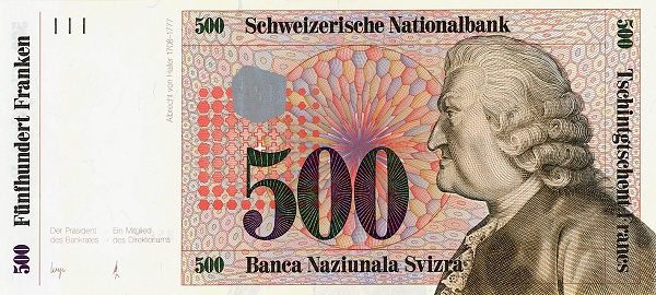 SWITZERLAND 500 Franken 1985 Pick 64 collectible banknote