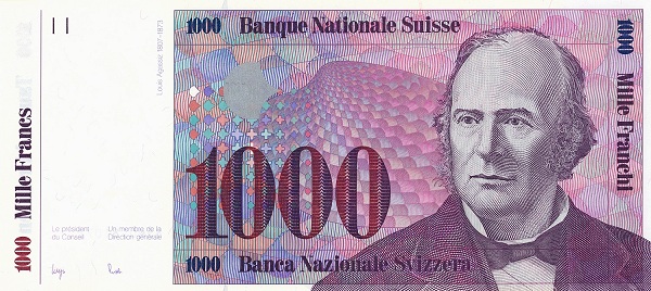 SWITZERLAND 1000 Franken 1985 Pick 65 collectible banknote
