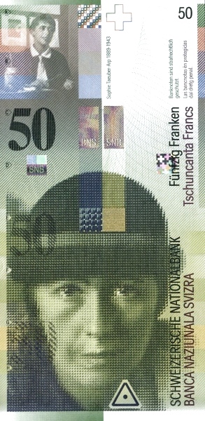 SWITZERLAND 50 Franken 2002 Pick 71 collectible banknote