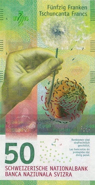 SWITZERLAND 50 Franken 2015 Pick 77 collectible banknote