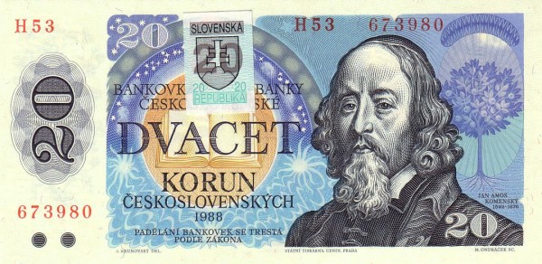 SLOVAKIA 20 Korún 1988 Pick 15