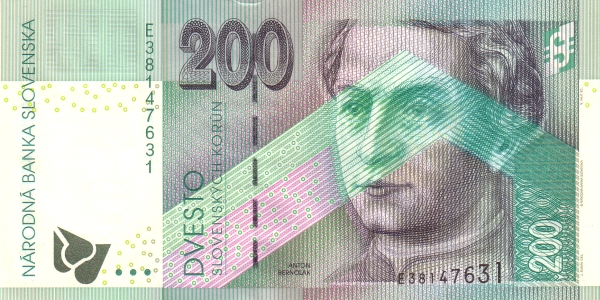 SLOVAKIA 200 Slovenských 1999 Pick 30 collectible banknote