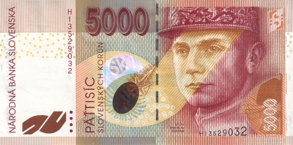 SLOVAKIA 5000 Slovenských 1999 Pick 33 collectible banknote