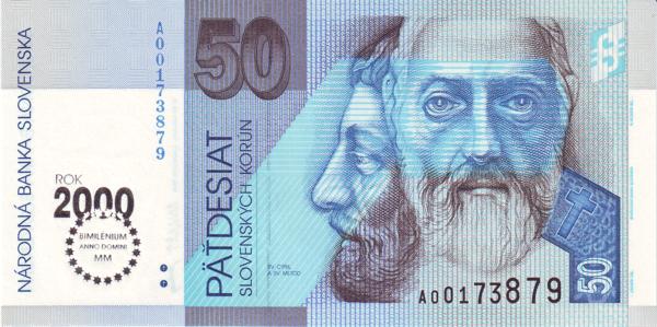SLOVAKIA 50 Slovenských 1993 Pick 35 collectible banknote
