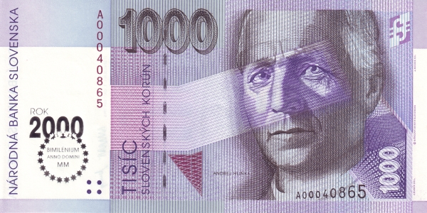SLOVAKIA 1000 Slovenských 1993 Pick 39 collectible banknote