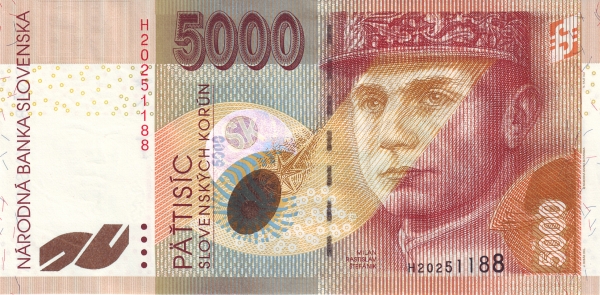 SLOVAKIA 5000 Slovenských 2003 Pick 43 collectible banknote