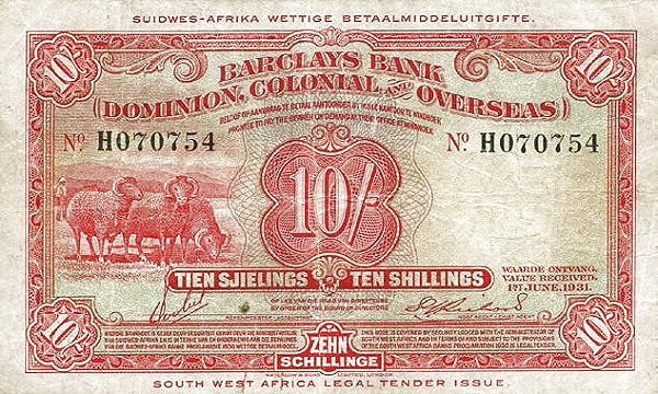 SOUTHWEST AFRICA 50 Sjieling 1954 Pick 1