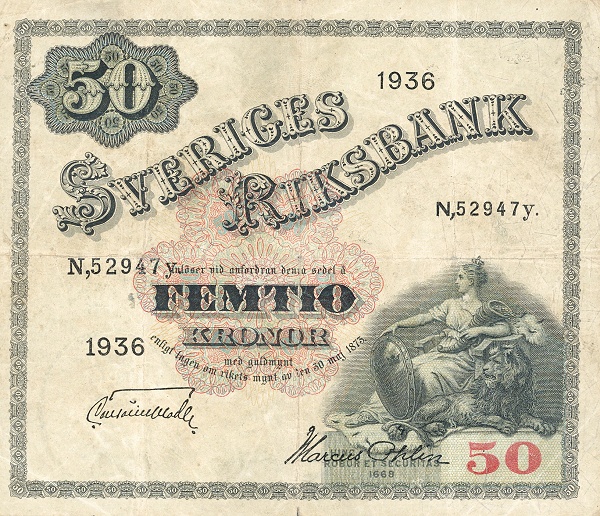 SWEDEN 50 Kronor 1953 Pick 35