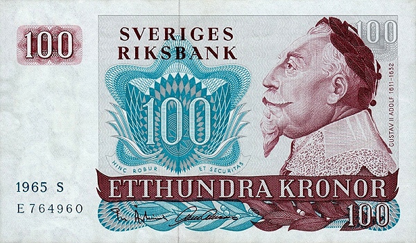 SWEDEN 100 Kronor 1965 Pick 54 collectible banknote