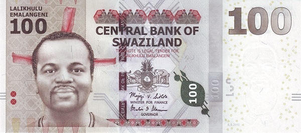 SWAZILAND 100 Emalangeni 2010 Pick 39 collectible banknote