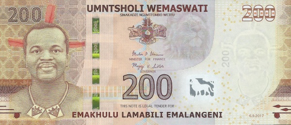 ESWATINI / SWAZILAND 200 Emalangeni 2017 Pick 43
