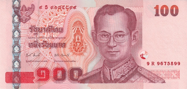 THAILAND 100 Baht 2010 Pick 123 collectible banknote