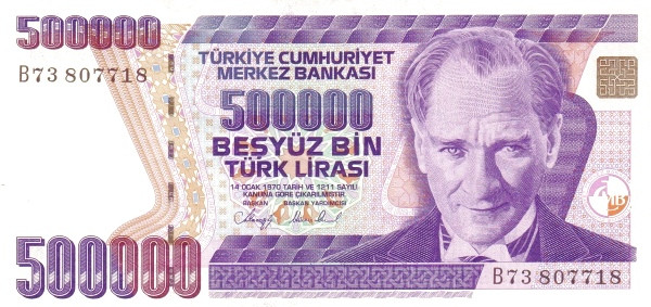 TURKEY 500000 Türk 1970 Pick 208 collectible banknote