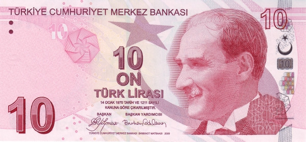 TURKEY 10 Türk 1970 Pick 223 collectible banknote