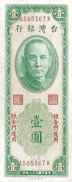 TAIWAN – QUEMOY 1 Yuan 1963 Pick R101