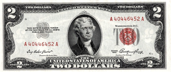 UNITED STATES OF AMERICA 2 Dollars 1953 Pick 380