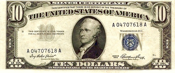 UNITED STATES OF AMERICA 10 Dollars 1953 Pick 418 collectible banknote