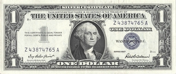 UNITED STATES OF AMERICA 1 Dollar 1957 Pick 419 collectible banknote
