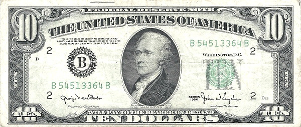 UNITED STATES OF AMERICA 10 Dollars 1950 Pick 439 collectible banknote