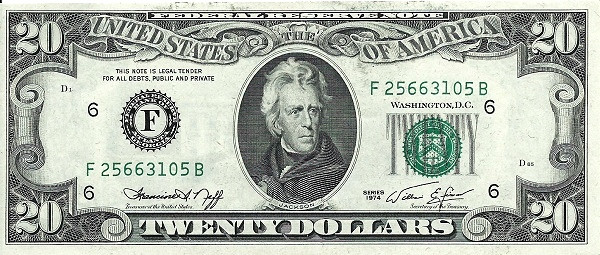 UNITED STATES OF AMERICA 20 Dollars 1974 Pick 458 collectible banknote