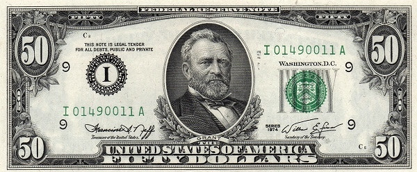 UNITED STATES OF AMERICA 50 Dollars 1974 Pick 459 collectible banknote