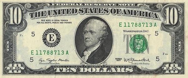 UNITED STATES OF AMERICA 10 Dollars 1977 Pick 464 collectible banknote