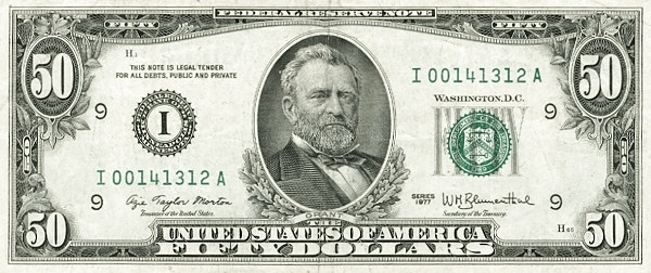 UNITED STATES OF AMERICA 50 Dollars 1977 Pick 466 collectible banknote