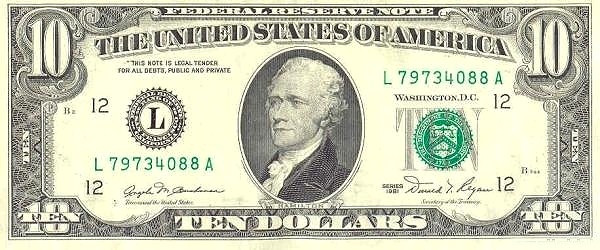 UNITED STATES OF AMERICA 10 Dollars 1981 Pick 470 collectible banknote
